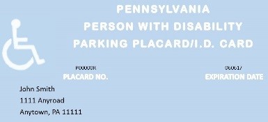 placard pa dmv placards card parking plates cards persons disabilities